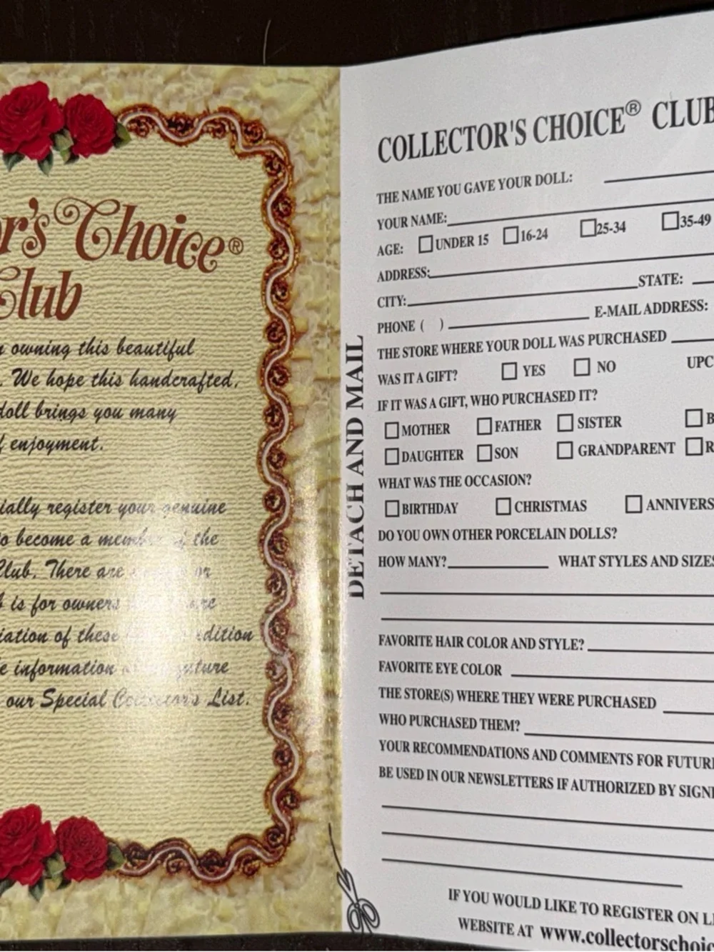 Collector's Choice Genuine Fine Bisque Porcelain Doll Vintage Limited Edition